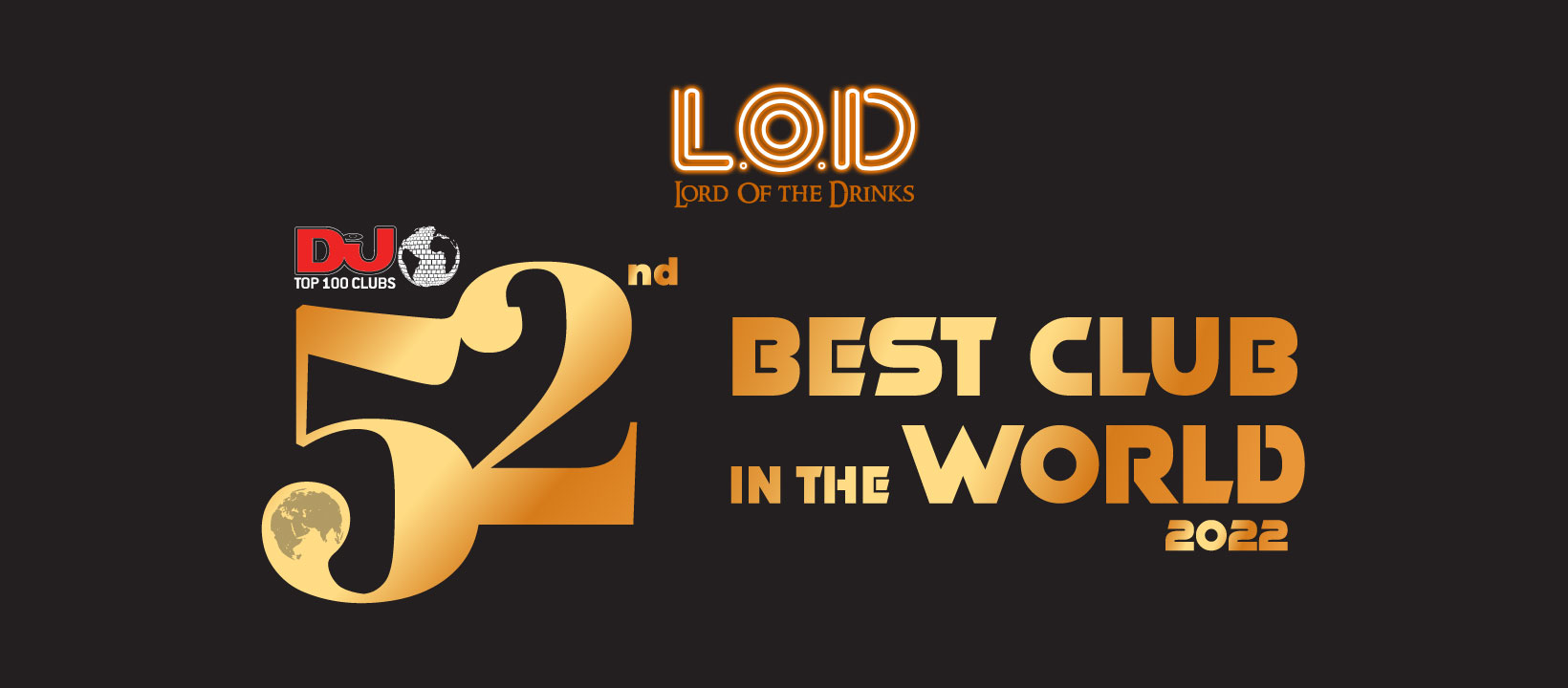 Lord of The Drinks(LOD) voted 52nd in the World “Top 100 Clubs 2022” by